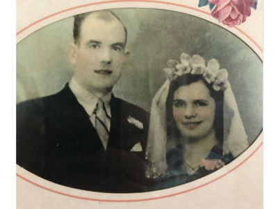 Sam and Freda on their wedding day