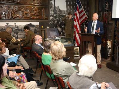 Former Special Envoy to the US for NI, Mr Trevor Ringland speaking at the launch