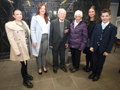 Morrell and his family at the commemoration.