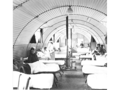 Double Nissen hospital ward at US Army Clearing Station in Kilrea. Photo H10378_1 with permission from the Imperial War Museum. Thanks to Andy Glenfield.