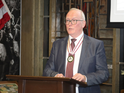 Vice Lord Lieutenant Dr Alan Logan DL speaking at the event