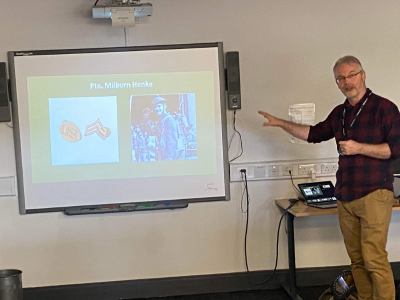 Collections Officer Dr James O'Neill giving a talk at Dungannon Library