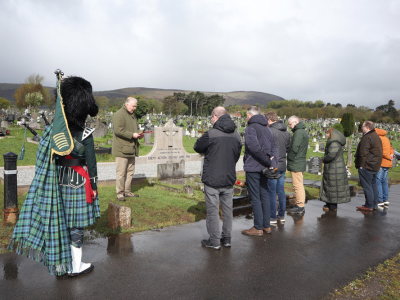 Commemoration of the Easter Tuesday raid at the Blitz mass grave at Milltown Cemetery.