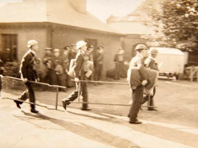 First Aid Party arriving for casualties, Templemore Avenue, Belfast (NIWM Collection).