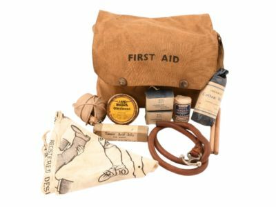 ARP First Aid Kit canvas bag marked First Aid, H&W ARP 69 (NIWM Collection).