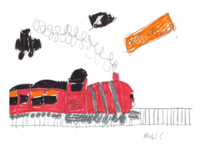 Myles from Maghaberry drew Neil’s memory of his father smuggling chocolate on the train from Dublin.