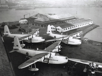 Completed Sunderland Flying Boats at the Short Harland Factory